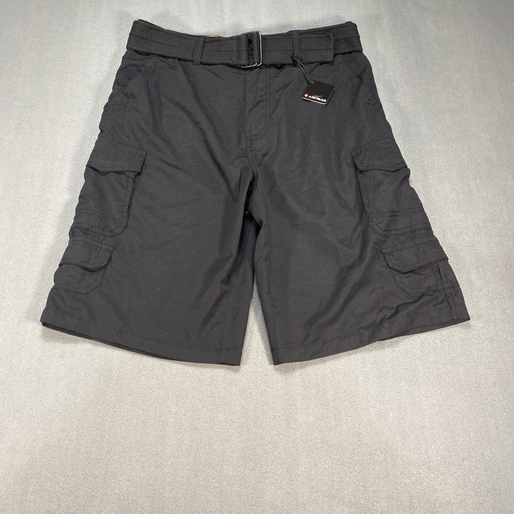 Airwalk Men's 32 Black Cargo Shorts With Belt NWT Lightweight